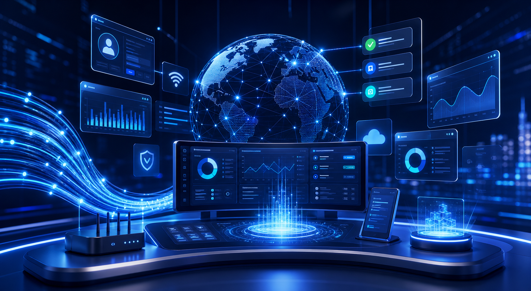 Visual moderno do ViaProfit ISP para gestão de provedores